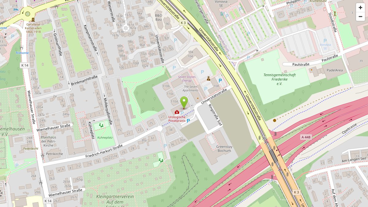 Karte: Universitätsstraße 110E, 44799 Bochum
